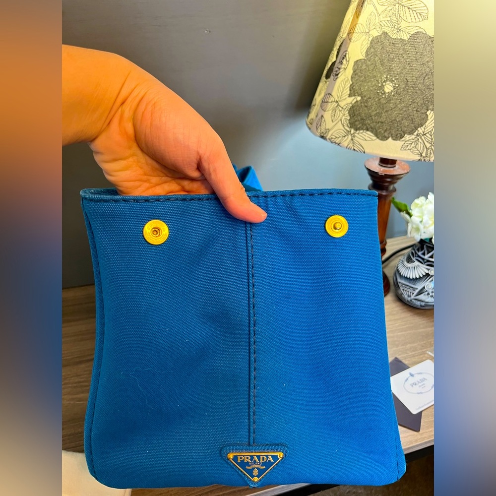 PRADA Canapa Large size Blue Color - Picture 8 of 10